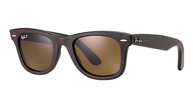 Ray-Ban wayfarer RB2140QM 1153N6 Brown Leather Used Polar
