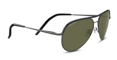 Serengeti Zonnebril Leather Carrara 8548 Shiny Gunmetal/Black Leather