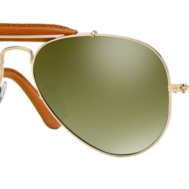 Ray-Ban Aviator Craft RB3422Q 001/M9 Arista/Light Brown Leather