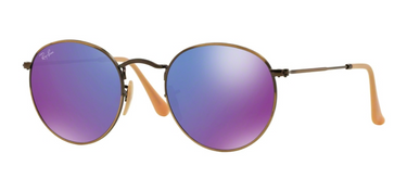 Ray-Ban Round Metal RB3447 167/1M Brushed Bronze Demi Shiny