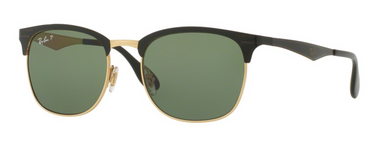 Ray-Ban RB3538 187/9A Top Shiny Black On Gold
