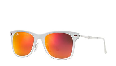 Ray-Ban Wayfarer Light RB4210 Matte Trasparent Brown Mirror Orange