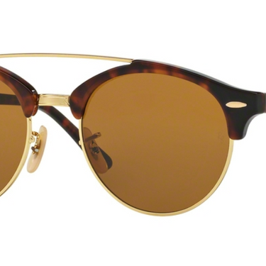 Ray-Ban Clubround Double Bridge RB4346 990/33 Shiny Red Havana