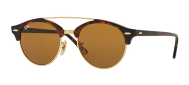 Ray-Ban Clubround Double Bridge RB4346 990/33 Shiny Red Havana