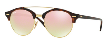 Ray-Ban Clubround Double Bridge RB4346 990/7O Shiny Red Havana