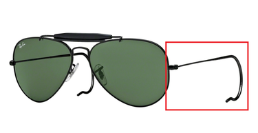 Ray-Ban krulveer zwart past op Aviator || set
