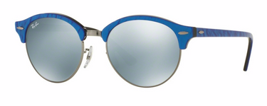 Ray-Ban Clubround RB4246 984/30 Top Wrinkled Blue On Black