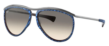 Ray-Ban Aviator Olympian RB2219 131032 Wrinkled Blue on Brown