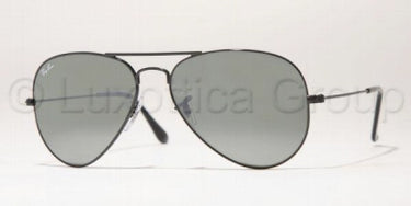Ray-Ban Aviator RB3025 Black/Gray-Green Silver Mirror