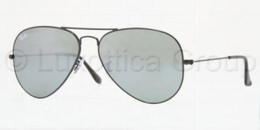 Ray-Ban Aviator RB3025 SHINY BLACK CRYSTAL GRAY MIRROR