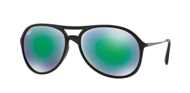 Ray-Ban Alex RB4201 622/3R Rubber Zwart-Licht Groen Mirror Groen