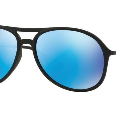 Ray-Ban Alex RB4201 622/55 Rubber Zwart-Groen Mirror Blauw