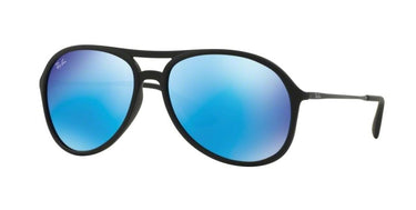 Ray-Ban Alex RB4201 622/55 Rubber Zwart-Groen Mirror Blauw