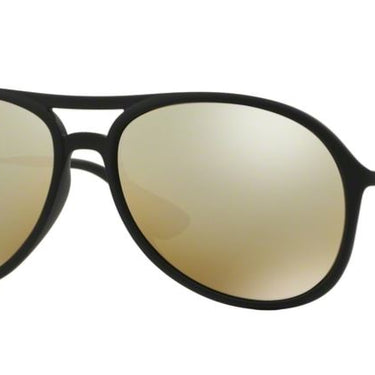Ray-Ban Alex RB4201 622/5A Rubber Zwart-Licht Bruin Mirror Gold