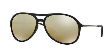 Ray-Ban Alex RB4201 622/5A Rubber Zwart-Licht Bruin Mirror Gold