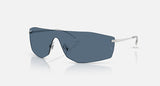 Ray-Ban Alix RB3781 003/80 zilver, lens in donkerblauw – schuin vooraanzicht
