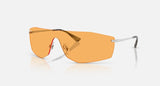 Ray-Ban Alix RB3781 003/85 zilver, lens in geel – schuin vooraanzicht