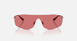 Ray-Ban Alix RB3781 004/75 staalgrijs, lens in rood – vooraanzicht