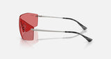 Ray-Ban Alix RB3781 004/75 staalgrijs, lens in rood – zijaanzicht