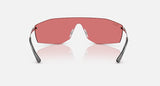 Ray-Ban Alix RB3781 004/75 staalgrijs, lens in rood – achteraanzicht