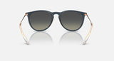 Ray-Ban Erika RB4171 681311 rubberblauw met grijze verloopglazen, achteraanzicht