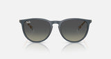 Ray-Ban Erika RB4171 681311 rubberblauw met grijze verloopglazen, vooraanzicht