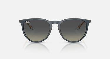 Ray-Ban Erika RB4171 681311 rubberblauw met grijze verloopglazen, vooraanzicht