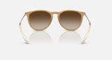 Ray-Ban Erika RB4171 681413 rubberbeige met bruine verloopglazen, achteraanzicht