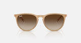 Ray-Ban Erika RB4171 681413 rubberbeige met bruine verloopglazen, vooraanzicht