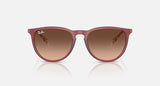 Ray-Ban Erika RB4171 6815A5 rubberviolet met roze-bruine verloopglazen, vooraanzicht