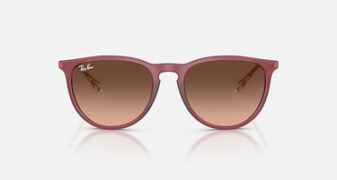 Ray-Ban Erika RB4171 6815A5 rubberviolet met roze-bruine verloopglazen, vooraanzicht