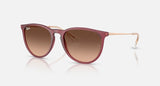Ray-Ban Erika RB4171 6815A5 rubberviolet met roze-bruine verloopglazen, schuin van voren