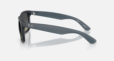 Ray-Ban Justin RB4165 681311 rubberblauw met grijze verloopglazen, zijaanzicht