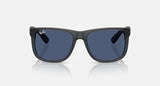 Ray-Ban Justin RB4165 687380 opaalgrijs met donkerblauwe glazen, vooraanzicht