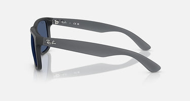 Ray-Ban Justin RB4165 687380 opaalgrijs met donkerblauwe glazen, zijaanzicht