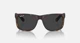 Ray-Ban Justin RB4165 865/87 havana met donkergrijze gepolariseerde glazen, vooraanzicht