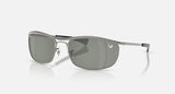 Ray-Ban The Mandalorian Olympian Deluxe RB3119M 928040 staalgrijs – schuin vooraanzicht