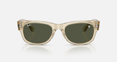 Ray-Ban Star Wars Grogu Mega Wayfarer II RB0832S 146031 beige met groene glazen, vooraanzicht