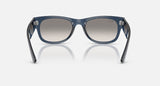 Ray-Ban Mega Wayfarer II RB0832S 684532 transparant donkerblauw met grijze verloopglazen, achteraanzicht