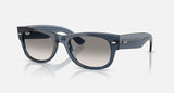 Ray-Ban Mega Wayfarer II RB0832S 684532 transparant donkerblauw met grijze verloopglazen, schuin van voren
