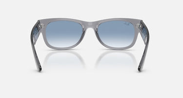 Ray-Ban Mega Wayfarer II RB0832S 68463F grijs met blauwe verloopglazen, achteraanzicht