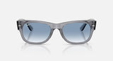 Ray-Ban Mega Wayfarer II RB0832S 68463F grijs met blauwe verloopglazen, vooraanzicht