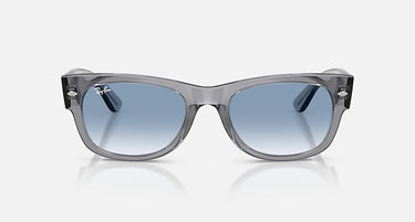 Ray-Ban Mega Wayfarer II RB0832S 68463F grijs met blauwe verloopglazen, vooraanzicht