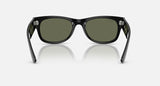 Ray-Ban Mega Wayfarer II RB0832S 901/58 zwart met groene gepolariseerde glazen, achteraanzicht