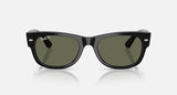 Ray-Ban Mega Wayfarer II RB0832S 901/58 zwart met groene gepolariseerde glazen, vooraanzicht
