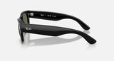Ray-Ban Mega Wayfarer II RB0832S 901/58 zwart met groene gepolariseerde glazen, zijaanzicht