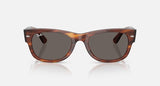 Ray-Ban Mega Wayfarer II RB0832S 954/B1 gestreept havana met donkergrijze glazen, vooraanzicht