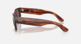 Ray-Ban Mega Wayfarer II RB0832S 954/B1 gestreept havana met donkergrijze glazen, zijaanzicht