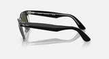 Ray-Ban Original Wayfarer RB2140 129431 zwart op transparant, zijaanzicht