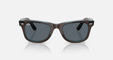 Ray-Ban Original Wayfarer RB2140 1446R5 bruin op transparant blauw, vooraanzicht